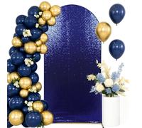 Eternal Beauty 6.6 FT Arch Backdrop Covers Sequin Backdrop Navy Blue Arch Cover for Wedding Party Birthday Flower Balloon Stand