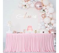 Eternal Beauty 9ft Sequin Table Skirt For Party Wedding Birthday Baby Shower Holiday Decoration (L9(ft) H 30in, Pink)