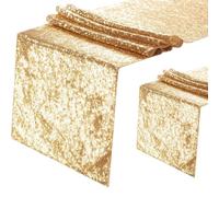Eternal Beauty Gold Sequin Table Runners 2 Pack 12x72 Inch for Kitchen Dining, Wedding, Party, Baby Shower and Birthday Decorations ( 30 x 183 cm)