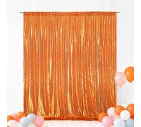 Eternal Beauty Orange Sequin Backdrop, 20x10 Ft Glitter Background Curtains for Shimmer Photography Party Wedding Birthday Back Drop Decor