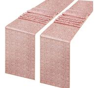 Eternal Beauty Rose Gold Sequin Table Runners 2 Pack 12x72 Inch for Kitchen Dining, Wedding, Party, Baby Shower and Birthday Decorations ( 30 x 183 cm)