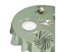 Eternal Beauty Round Tablecloth 178cm Wrinkle Free, Table Cover Water Resistant and Machine Washable for Home Dining Party Restaurant (Sage Green)