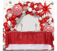 Eternal Beauty Sequin Tablecloth Red 127x183cm Glitter Table Cover Sparkle for Party Birthday Wedding Christmas New Year Christmas Decoration