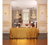 Eternal Beauty Sequin Tablecloths Rectangle Gold 152 x 305 cm wedding Halloween Chrismas Party Banquet New Year’s Day