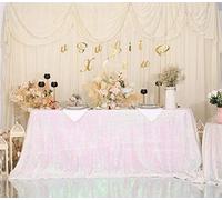 Eternal Beauty Sequin Tablecloths Rectangle Iridescent 152 x 320 cm for wedding Halloween Chrismas Party Banquet New Year’s Day