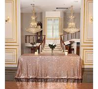 Eternal Beauty Sequin Tablecloths Rectangle Rose Gold 122 x 244 cm for wedding Halloween Chrismas Party Banquet New Year’s Day