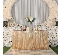 Eternal Beauty Sequin Tablecloths Round Light Gold 274 cm wedding Halloween Chrismas Party Banquet New Year’s Day