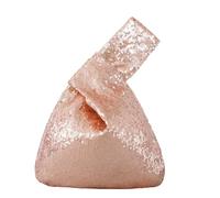 Eternal Beauty Sequin Wrist Bag, Women's Mini Portable Wristlet Knot Pouch, Sparkly Small Cute Evening Wallet Handbag Purse, Rose Gold, Large (14.5 x 11.4 x 10.12 inches)