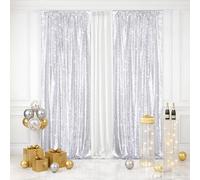 Eternal Beauty Silver 3mm Sequin Backdrop 2x8 Ft 2 Pack Wedding | Dense Sparkle Fabric With Breathable Mesh Backing And Rod Pocket For New Year Parties And Photo Booth Events