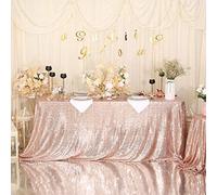 Eternal Beauty Sparkly Rectangle 127 x 203 cm Sequin Tablecloths Wedding Party Banquet (Rose Gold,50x80 inches)