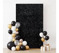 Eternal Beauty Square Wedding Arch Backdrop Cover, 6.6x4 Ft Velvet Black Sequin Backdrop Stand Cover for Party, Birthday,Christmas, Baby Shower Decoration