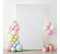 Eternal Beauty Square Wedding Arch Backdrop Cover, 6.6x4 Ft Velvet White Sequin Backdrop Stand Cover for Party, Birthday,Christmas, Baby Shower Decoration