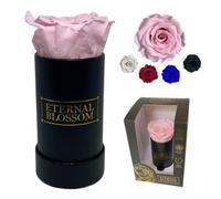 Eternal Blossom Preserved Real Infinity Rose | Eternal Rose That Lasts Over A Year | Black Box | With Gift Box (Vintage Pink)