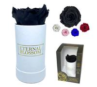 Eternal Blossom Preserved Real Infinity Rose | Eternal Rose That Lasts Over A Year White Box | With Gift Box (Midnight Black)