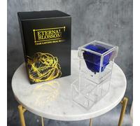 Eternal Blossom Preserved Real Infinity Rose Makeup Box | Lasts Over A Year With Beautiful Gift Box (Royal Blue)