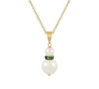 Eternal Collection Alpine Emerald Green Crystal White Shell Pearl Gold Tone Pendant Green 46