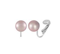 Eternal Collection Belle Lilac South Sea Shell Pearl Silver Tone Stud Clip On Earrings Purple 1