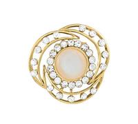 Eternal Collection Crescents Clear Crystal and Enamel Gold Tone Scarf Clip 3.6 Clear