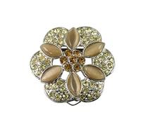 Eternal Collection Floral Passions Silver Jonquil & Topaz Scarf Clip 3.5 Brown