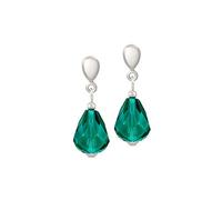 Eternal Collection Sophistication Teal Crystal Silver Tone Drop Clip On Earrings Teal 2.8