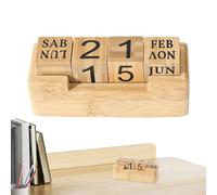 Eternal Desk Calendar - Wooden Cube Set, Retro Table Calendar | Monthly Date Blocks With Elegant Design, Perfect For Teachers Home Decoration, Organisa