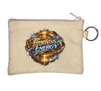 Eternal Flow of Powerful Energy Key Chain Coin Purse Beige