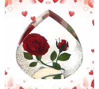 Eternal Flower Red | Real Roses Resin Crafts Harmful Substances And Can Be Kept Beautiful For A Long Time.Its Environmentally Friendly Material Ensures It Is Safe And Odorless. Enjoy