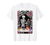 Eternal Gardener Skeleton Growing Roses On A Trellis Value Graphic T-Shirt, Men, White, S