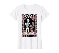 Eternal Gardener Skeleton Growing Roses On A Trellis Value Graphic T-Shirt, Women, White, S