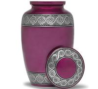 Eternal Harmony Cremation Urn for Human Ashes | Memorial Urn Carefully Handcrafted with Elegant Finishes to Honor and Remember Your Loved One | Adult Urn Large Size with Beautiful Velvet Bag (Purple)