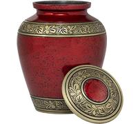 Eternal Harmony Cremation Urn for Human Funeral Ashes with Elegant Finishes to Honor and Remember Your Loved One (Carefully Handcrafted) Red Gold