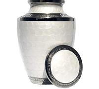 Eternal Harmony Cremation Urn for Human Funeral Ashes with Elegant Finishes to Honor and Remember Your Loved One (Carefully Handcrafted) Silver Pearl