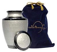 Eternal Harmony Cremation Urn for Human Funeral Ashes with Elegant Finishes to Honor and Remember Your Loved One (Carefully Handcrafted) White