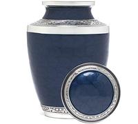 Eternal Harmony Cremation Urn for Human Funeral Ashes with Elegant Finishes to Honor and Remember Your Loved One (Carefully Handcrafted) Blue Peace