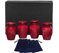 Eternal Harmony Cremation Urn | Handcrafted Memorial Urn with Elegant Finishes - Large Size with Velvet Bag (Red Milo)