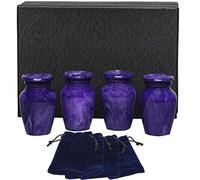 Eternal Harmony Cremation Urn | Handcrafted Memorial Urn with Elegant Finishes - Large Size with Velvet Bag (Violet Milo)