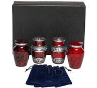 Eternal Harmony Keepsake Urns for Human AshesFor Cremation (Urns Carefully Handcrafted) with Elegant Finishes to Honor Your Loved One Red