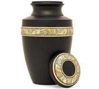 Eternal Harmony Large Urn for Ashes, Adult Male & Female Cremation Urn for Human Ashes with Elegant Finishes, Secure Seal & Velvet Bag, Funeral Urn for Women & Men Up to 200 lbs, 7”x11” (Black)
