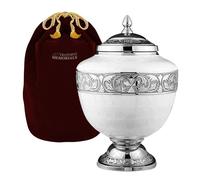 Eternal Hope White Chalice Large Urn For Human Ashes - w Velvet Bag