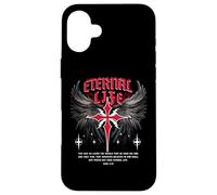 Eternal Jesus Cross Gothic Punk Life Nu Goth Bible Verse Case for iPhone 16 Plus