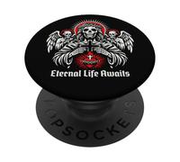Eternal Life Awaits Dark Christian Gothic Skeleton Jesus Art PopSockets Adhesive PopGrip