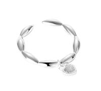 Eternal Love Heart Dangle Rings S925 Sterling Silver Adjustable Open Dangling Charm CZ Crystal Engagement Promise Ring Wedding Statement Middle Finger Stacking Jewelry Gifts for Women Girls Xmas