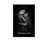 Eternal Love - Hug Sketch Minimalist Abstract Line Art Poster Poster Vintage Art, Wall Canvas, Decoration Aesthetic, Living Room, Kids Room Dormitory, Cafe, Bathroom, Suitable for Bedroom, Gym, Cool C