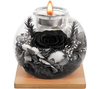 Eternal Preserved Real Rose, Glass Dome Gift Set with 18 Scented Candles, Mother's Father's Day Valentine Christmas Birthday Gift for Dad Women Mom Girlfriend Wife Halloween Home Decor