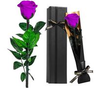 Eternal Purple Rose Gifts for Women - Preserved Roses with Real Stem - Long-Lasting Fresh Flowers Gift for Her, Women, Girlfriend, Wife, Mum, Romantic Home Decor Anniversary Valentine's Day Present