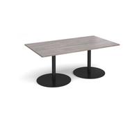 Eternal rectangular boardroom table 1800mm x 1000mm - black base, grey oak top