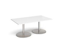 Eternal rectangular boardroom table 1800mm x 1000mm - brushed steel base, white top