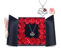 Eternal Rose Gift Box with 925 Sterling Silver Necklace for Women Infinite Love Pendant Silver Necklace in Rose Box Gift for Mum Wife on Mothers Day Valentines Day Christmas Birthday Gifts for Women
