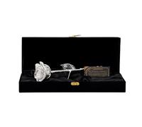 Eternal Rose Silver-Dipped Real Rose, 11 Inch Preserved Flower with Gift Box, Romantic Anniversary and Birthday Keepsake (Silver)