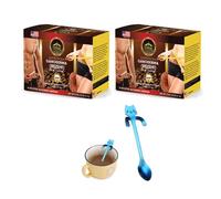 Eternal Spirit Beauty 4 in 1 Coffee, with GANODERMA (REISHI) - Pack of 2. Bonus 1 Stainless Steel Cute Mini Cat Spoon, Assorted Colors